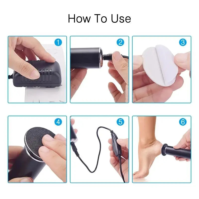 Summer Electric Foot File, Adjustable Rotatable Electronic Foot Dead Skin Remover, Callus Remover Tool for Home & Nail Salon, Back to School Pedicure Care Tool for Men Women, Dynamic Nail Supply