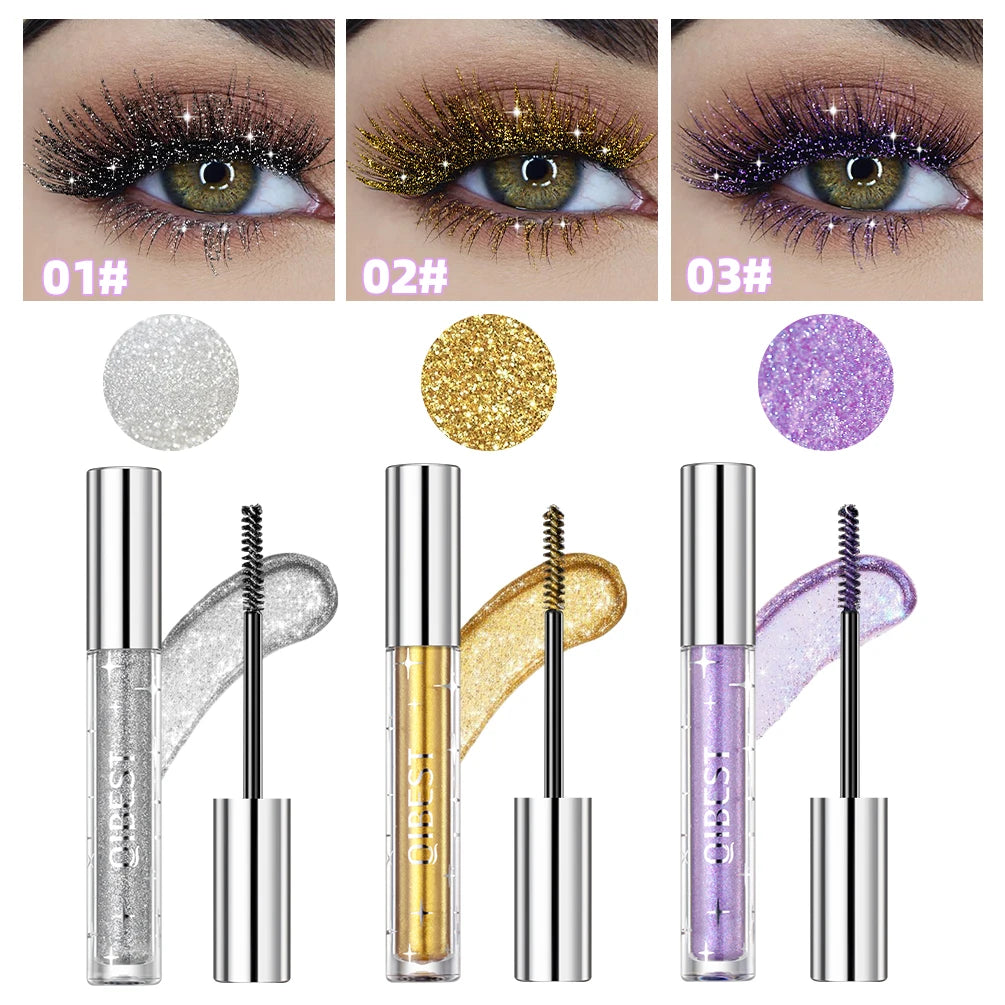 Sparkling Diamond 3D Mascara Long Lasting Makeup Curling Volume Extension Glitter Lengthening Eyelashes Mascara Cosmetics