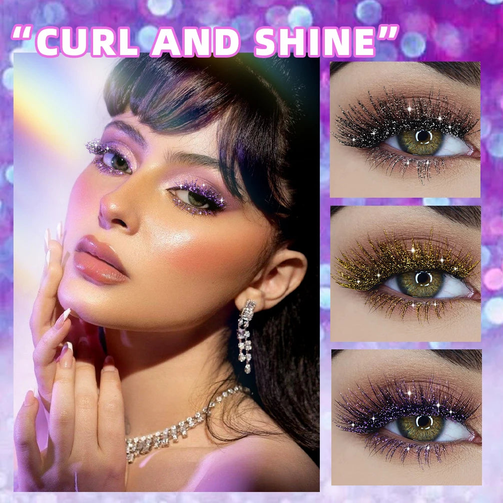 Sparkling Diamond 3D Mascara Long Lasting Makeup Curling Volume Extension Glitter Lengthening Eyelashes Mascara Cosmetics