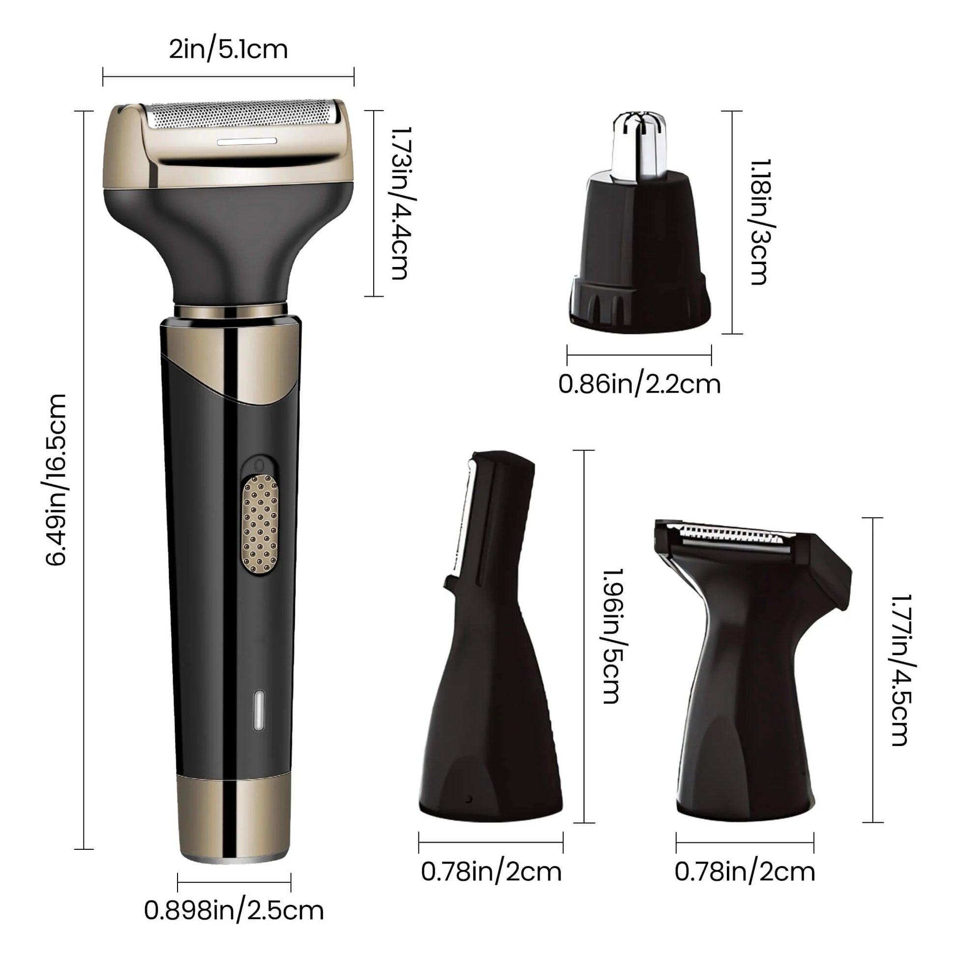 , 4 in 1 Electric Razor for Men, Waterproof Electric Shaver Beard Trimmer, Painless Cordless Multifunctional Facial Hair Trimmer for Face/Eyebrow/Ear and Nose Hair